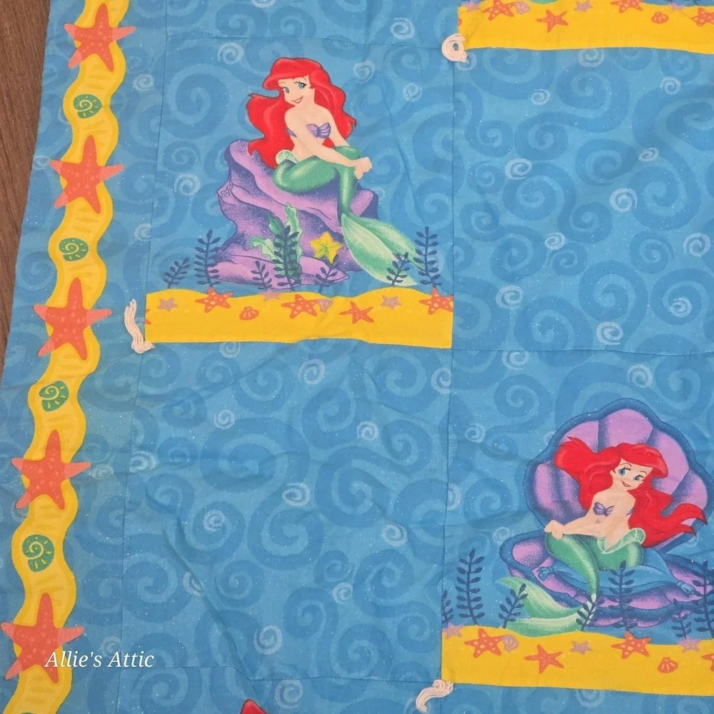 The Little Mermaid Blanket Quilt Throw Baby Girl Nursery Disney Room Decor 42x39